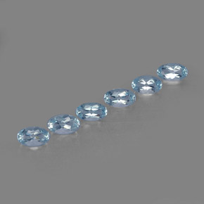 Gemas de aguamarina azul natural de  ct, corte óvalo, VVS-VS