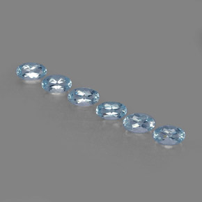 Gemas de aguamarina azul natural de  ct, corte óvalo, VVS-VS