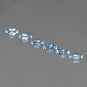 Gemas de aguamarina azul natural de  ct, corte óvalo, VVS-VS