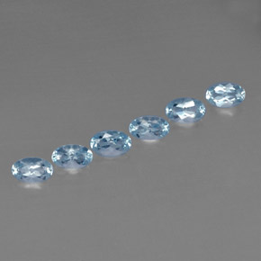 Gemas de aguamarina azul natural de  ct, corte óvalo, VVS-VS