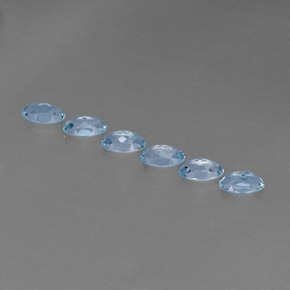 Gemas de aguamarina azul natural de  ct, corte óvalo, VVS-VS
