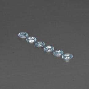 Gemas de aguamarina azul natural de  ct, corte óvalo, VVS-VS