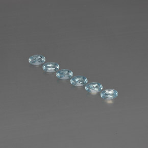 Gemas de aguamarina azul natural de  ct, corte óvalo, VVS-VS