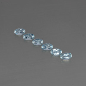 Gemas de aguamarina azul natural de  ct, corte óvalo, VVS-VS