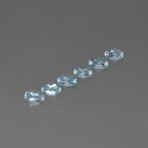 Gemas de aguamarina azul natural de  ct, corte óvalo, VVS-VS