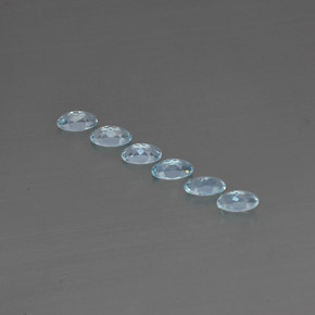 Gemas de aguamarina azul natural de  ct, corte óvalo, VVS-VS