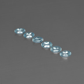 Gemas de aguamarina azul natural de  ct, corte óvalo, VVS-VS