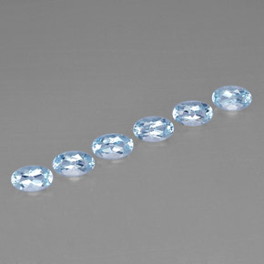 Gemas de aguamarina azul natural de  ct, corte óvalo, VVS-VS