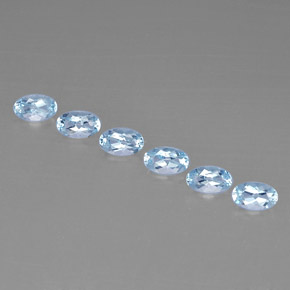 Gemas de aguamarina azul natural de  ct, corte óvalo, VVS-VS