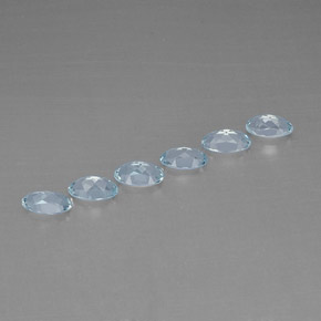 Gemas de aguamarina azul natural de  ct, corte óvalo, VVS-VS