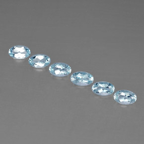 Gemas de aguamarina azul natural de  ct, corte óvalo, VVS-VS