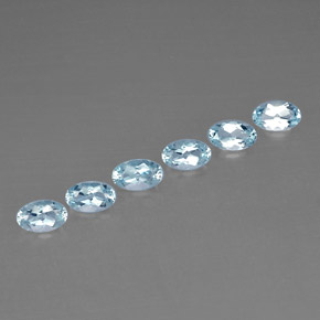 Gemas de aguamarina azul natural de  ct, corte óvalo, VVS-VS