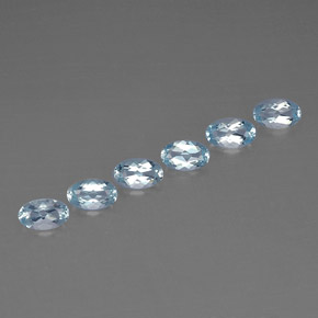Gemas de aguamarina azul natural de  ct, corte óvalo, VVS-VS
