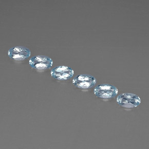Gemas de aguamarina azul natural de  ct, corte óvalo, VVS-VS