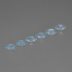 Gemas de aguamarina azul natural de  ct, corte óvalo, VVS-VS