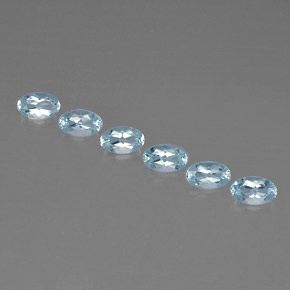 Gemas de aguamarina azul natural de  ct, corte óvalo, VVS-VS