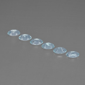 Gemas de aguamarina azul natural de  ct, corte óvalo, VVS-VS