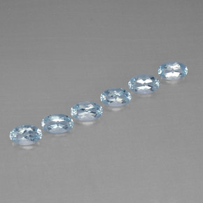 Gemas de aguamarina azul natural de  ct, corte óvalo, VVS-VS