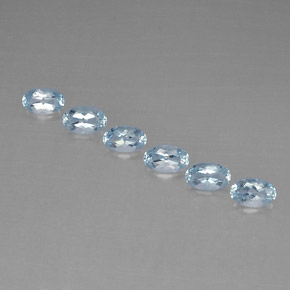 Gemas de aguamarina azul natural de  ct, corte óvalo, VVS-VS