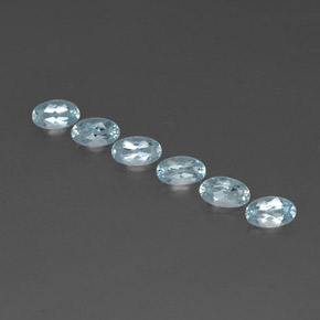 Gemas de aguamarina azul natural de  ct, corte óvalo, VVS-VS