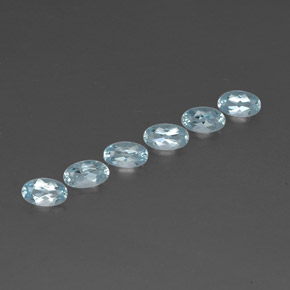 Gemas de aguamarina azul natural de  ct, corte óvalo, VVS-VS