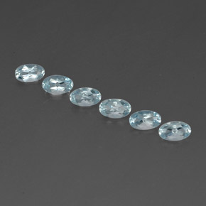 Gemas de aguamarina azul natural de  ct, corte óvalo, VVS-VS