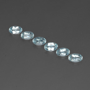 Gemas de aguamarina azul natural de  ct, corte óvalo, VVS-VS