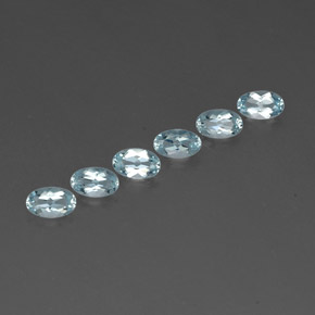 Gemas de aguamarina azul natural de  ct, corte óvalo, VVS-VS