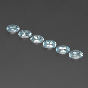 Gemas de aguamarina azul natural de  ct, corte óvalo, VVS-VS