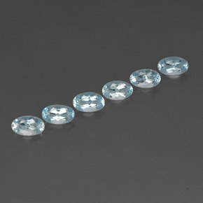Gemas de aguamarina azul natural de  ct, corte óvalo, VVS-VS