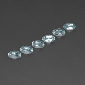 Gemas de aguamarina azul natural de  ct, corte óvalo, VVS-VS