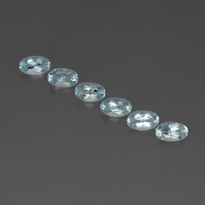 Gemas de aguamarina azul natural de  ct, corte óvalo, VVS