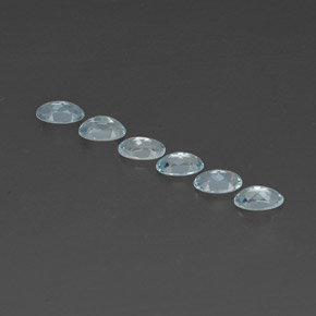Gemas de aguamarina azul natural de  ct, corte óvalo, VVS