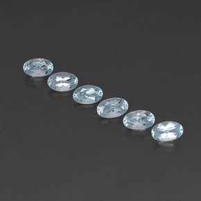 Gemas de aguamarina azul natural de  ct, corte óvalo, VVS-VS