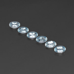 Gemas de aguamarina azul natural de  ct, corte óvalo, VVS-VS