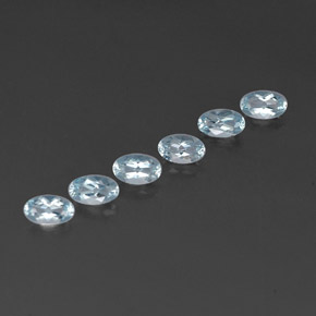Gemas de aguamarina azul natural de  ct, corte óvalo, VVS-VS