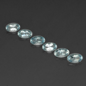 Gemas de aguamarina azul natural de  ct, corte óvalo, VVS