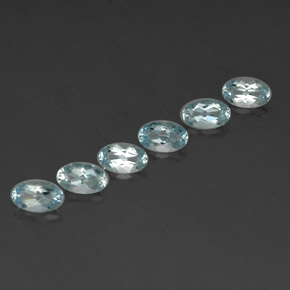 Gemas de aguamarina azul natural de  ct, corte óvalo, VVS