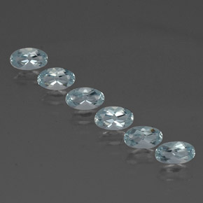 Gemas de aguamarina azul natural de  ct, corte óvalo, VVS
