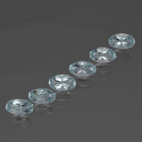 Gemas de aguamarina azul natural de  ct, corte óvalo, VVS
