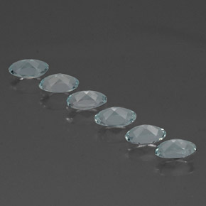 Gemas de aguamarina azul natural de  ct, corte óvalo, VVS