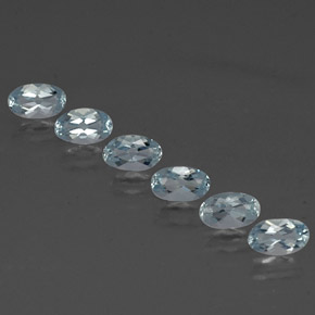 Gemas de aguamarina azul natural de  ct, corte óvalo, VVS
