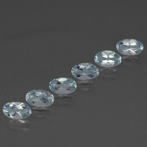 Gemas de aguamarina azul natural de  ct, corte óvalo, VVS