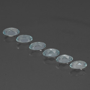 Gemas de aguamarina azul natural de  ct, corte óvalo, VVS