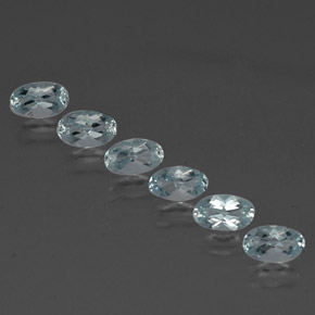 Gemas de aguamarina azul natural de  ct, corte óvalo, VVS