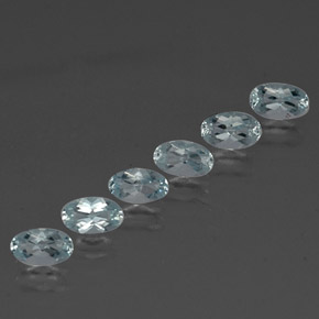 Gemas de aguamarina azul natural de  ct, corte óvalo, VVS