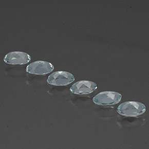 Gemas de aguamarina azul natural de  ct, corte óvalo, VVS