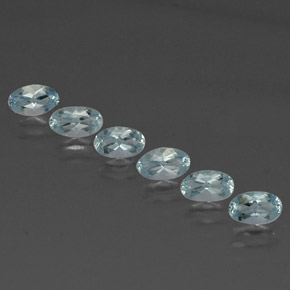 Gemas de aguamarina azul natural de  ct, corte óvalo, VVS