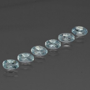 Gemas de aguamarina azul natural de  ct, corte óvalo, VVS
