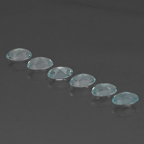 Gemas de aguamarina azul natural de  ct, corte óvalo, VVS